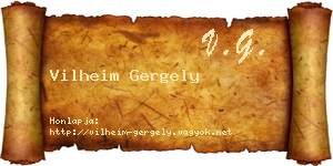 Vilheim Gergely névjegykártya